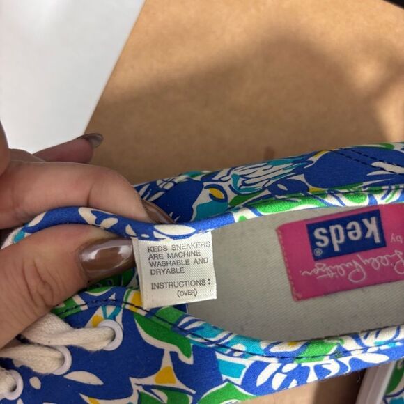 Lilly Pulitzer for Ked lace up sneakers size 8 floral tropical print - Picture 11 of 12